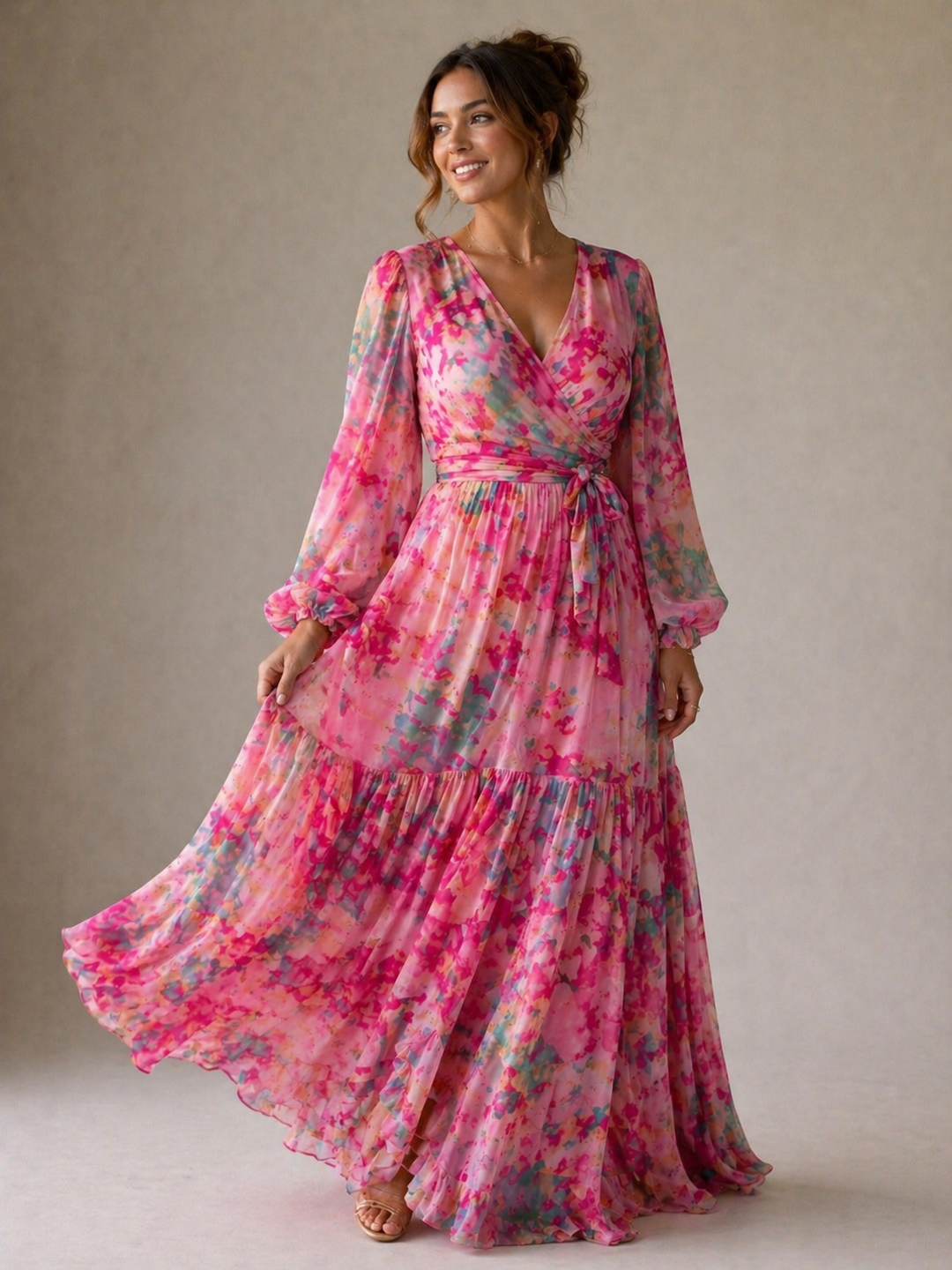 Emeline New York™ | Wrap Dress with Floral Print