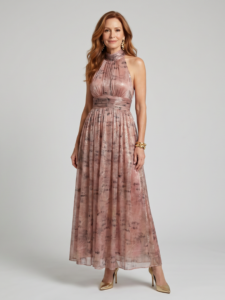 Emeline New York™ | Textured Finish Sleeveless Midi Dress