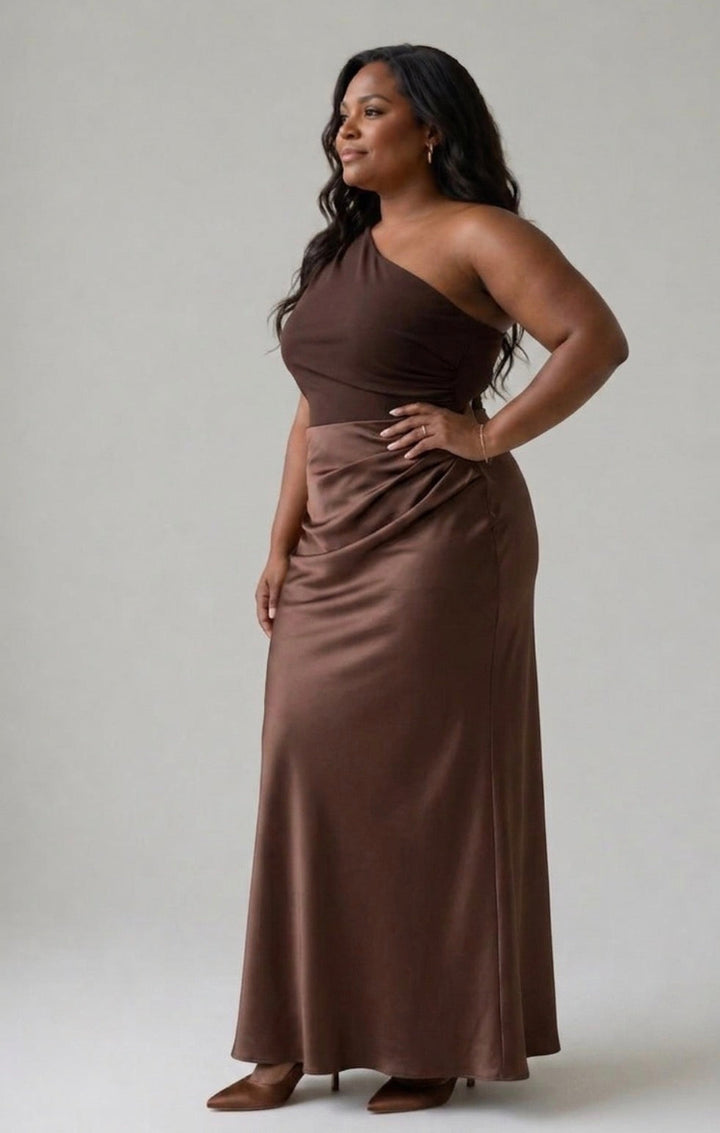 Emeline New York™ | Maxi Dress with a Guilt in Satin