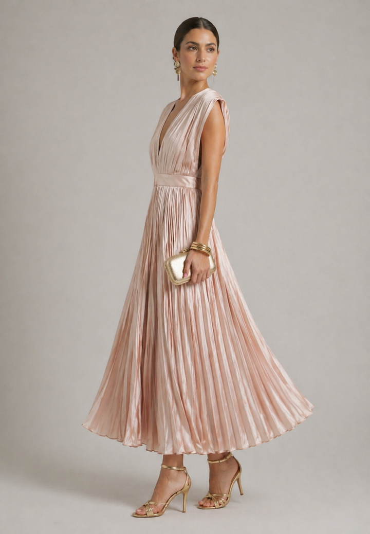 Emeline New York™ | Timeless Pleated Midi Dress