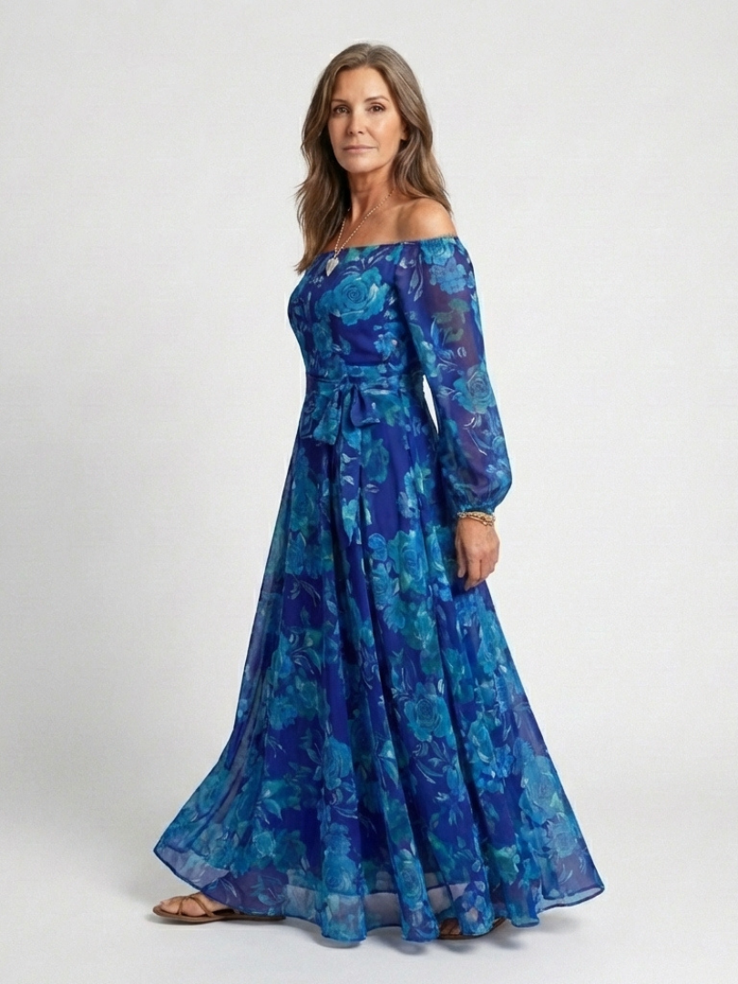 Emeline New York™ | Off Shoulder Floral Maxi Dress
