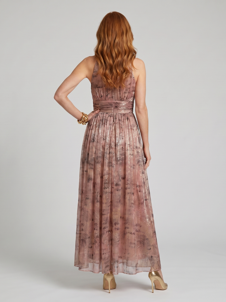 Emeline New York™ | Textured Finish Sleeveless Midi Dress