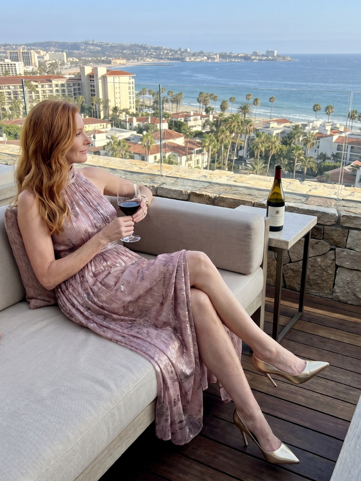 Emeline New York™ | Textured Finish Sleeveless Midi Dress