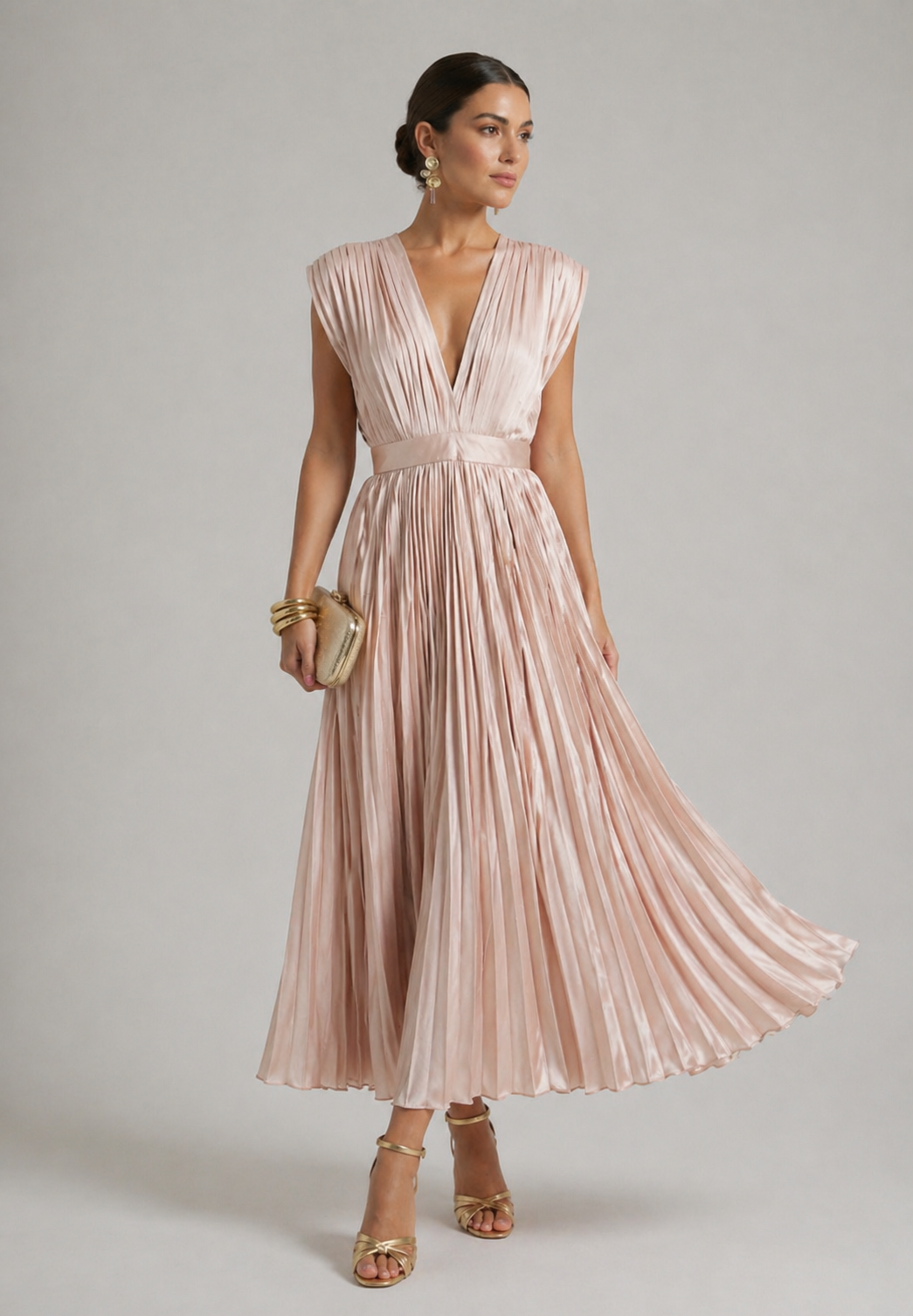 Emeline New York™ | Timeless Pleated Midi Dress