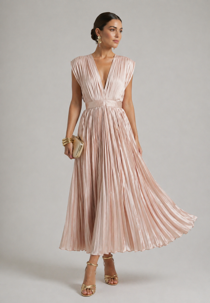 Emeline New York™ | Timeless Pleated Midi Dress