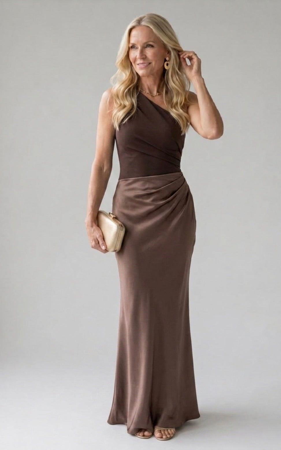 Emeline New York™ | Maxi Dress with a Guilt in Satin