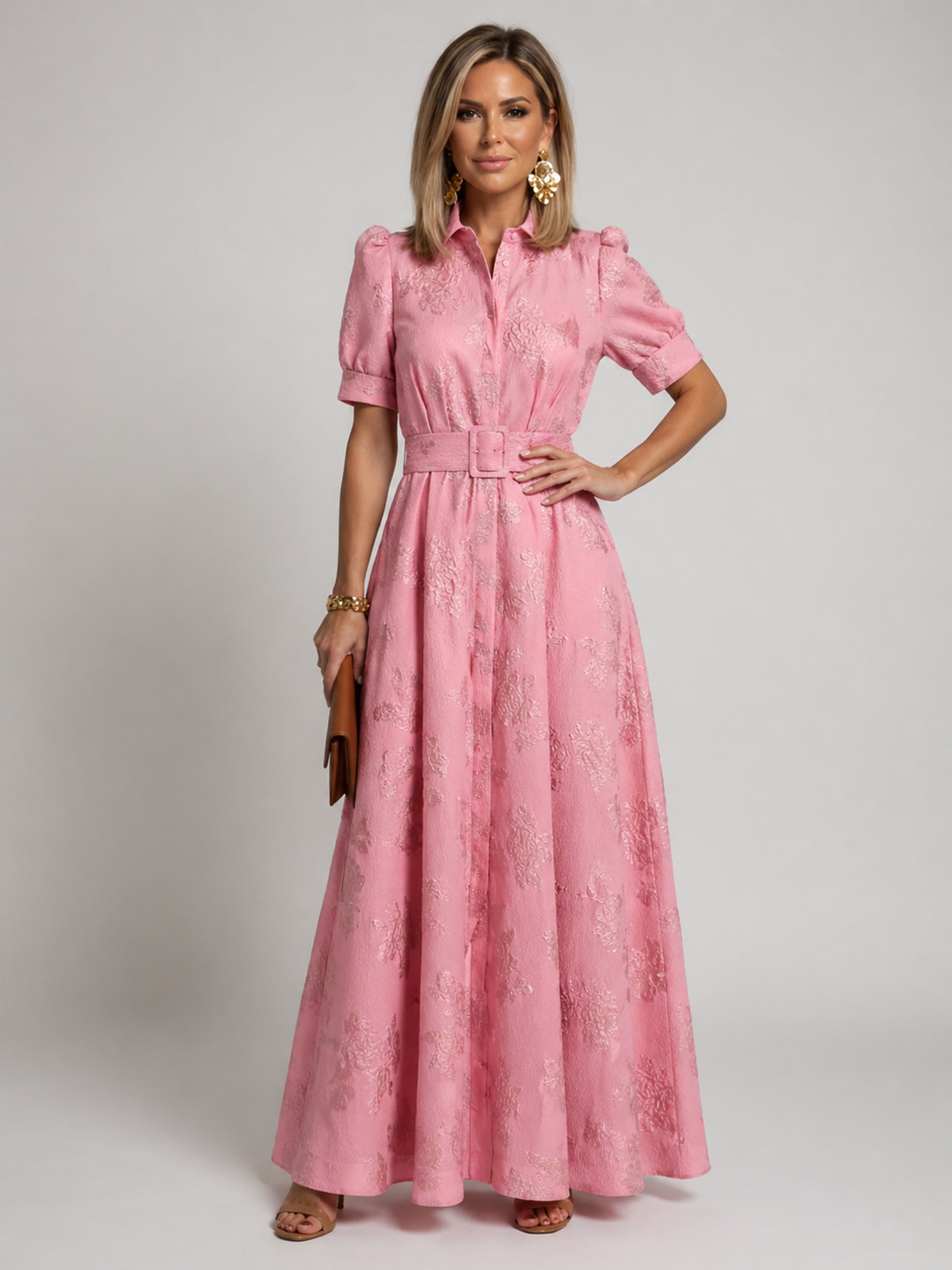 Emeline New York™ | Belted Floral Maxi Dress