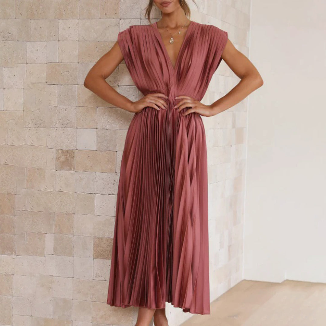 Emeline New York™ | Timeless Pleated Midi Dress