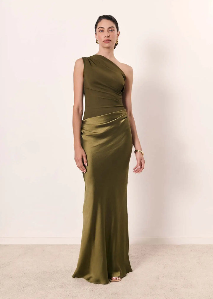 Emeline New York™ | Maxi Dress with a Guilt in Satin