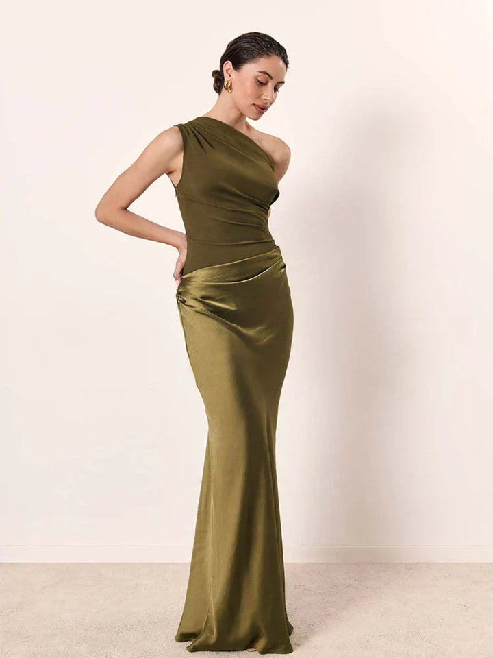 Emeline New York™ | Maxi Dress with a Guilt in Satin
