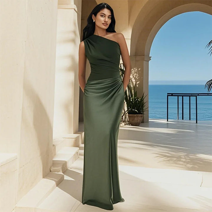 Emeline New York™ | Maxi Dress with a Guilt in Satin