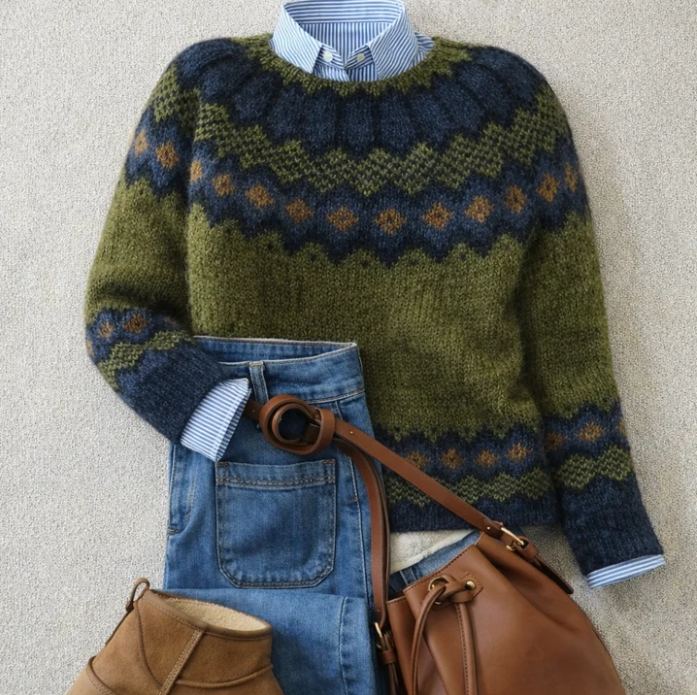 Vintage floral Knit Sweater