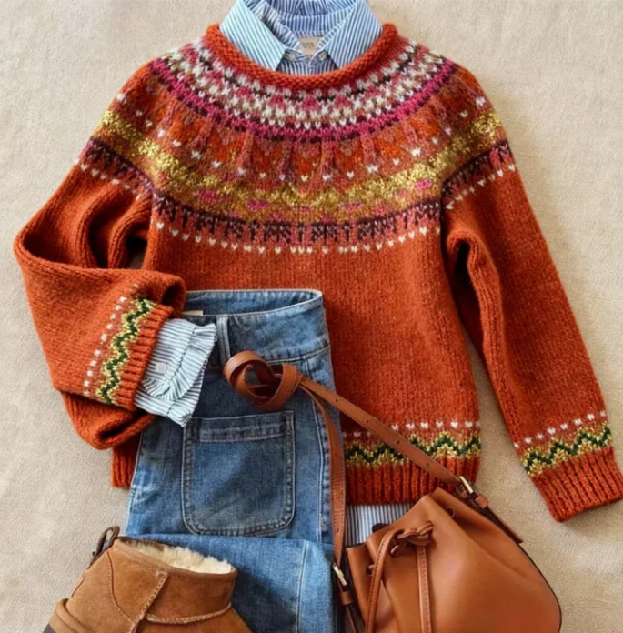 Vintage floral Knit Sweater