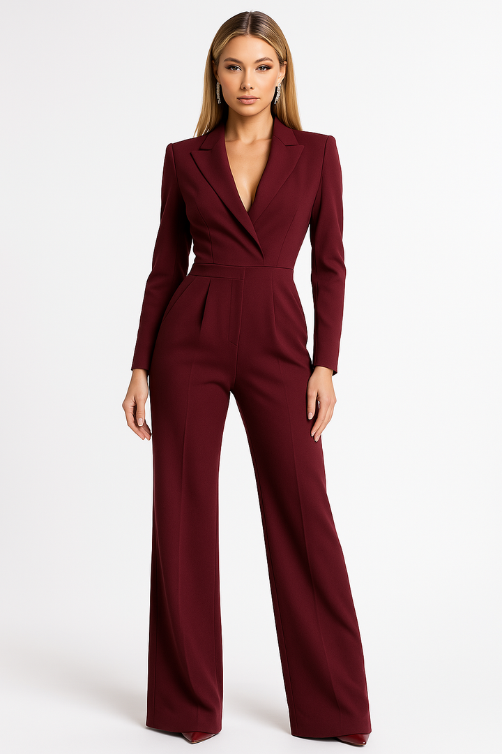 V-Neck Wide-Leg Jumpsuit